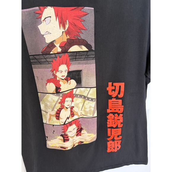 My Hero Academia Kirishima Anime Graphic Tee Black L MHA Licensed T-Shirt - Picture 3 of 5